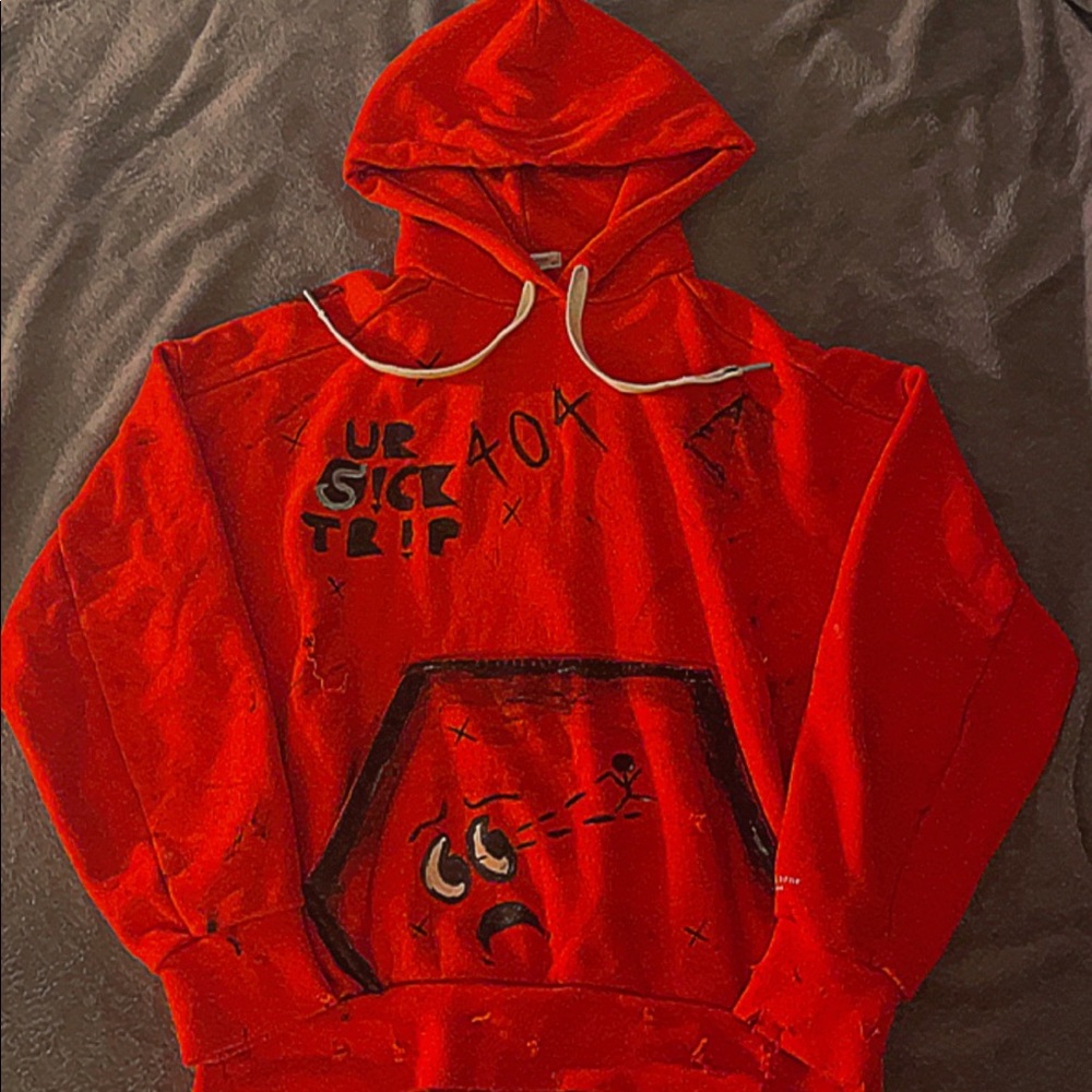 Hand painted Painted rag & bone red hoodie